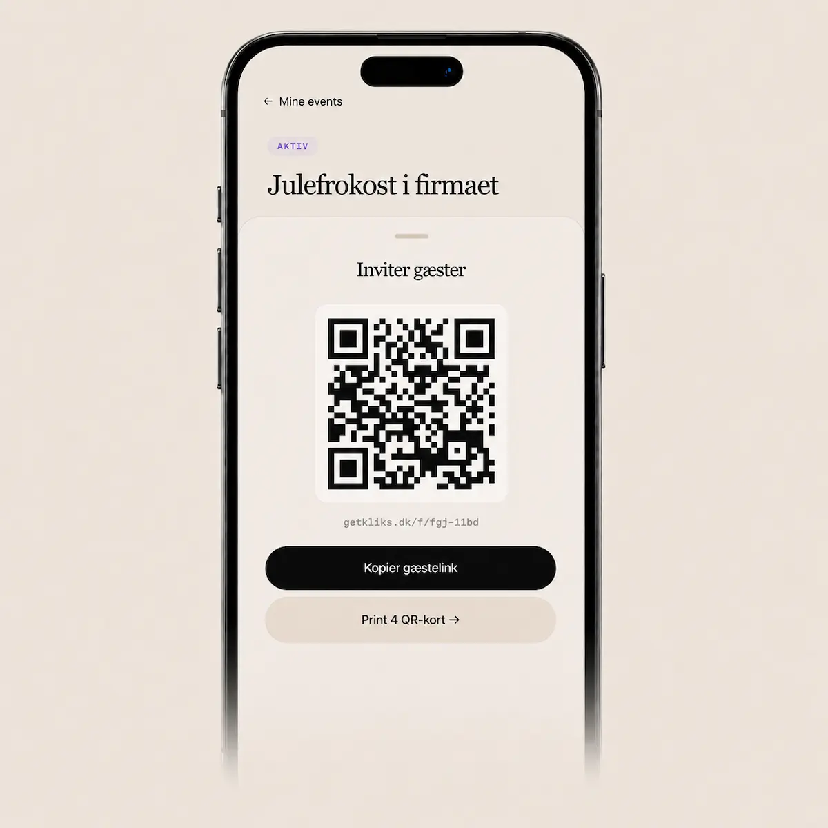 QR-kode til firmaevent